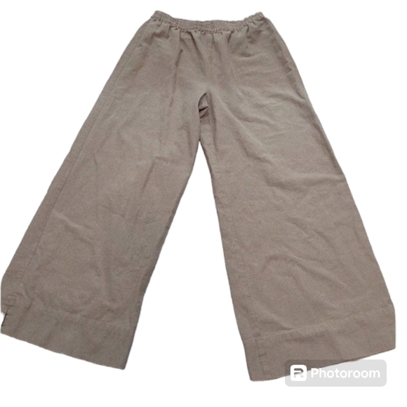 Soft Surroundings Tan Cotton Wide Leg Pants women's Size Small - Picture 5 of 5